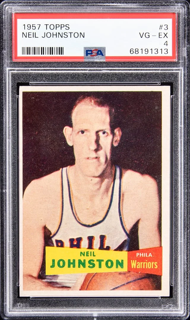 1957 Topps Neil Johnston #3 card image