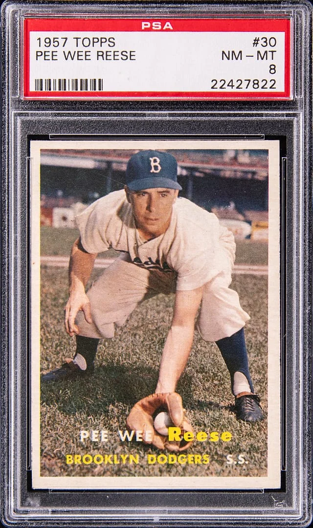 1957 Topps Pee wee Reese #30 card image