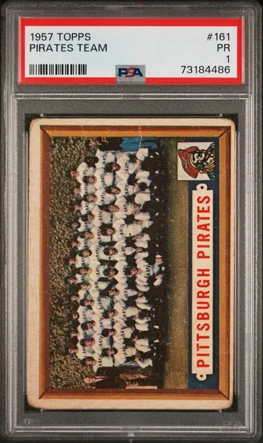 1957 Topps Pirates Team #161 card image