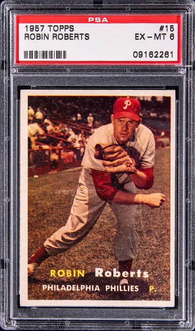 1957 Topps Robin Roberts #15 card image
