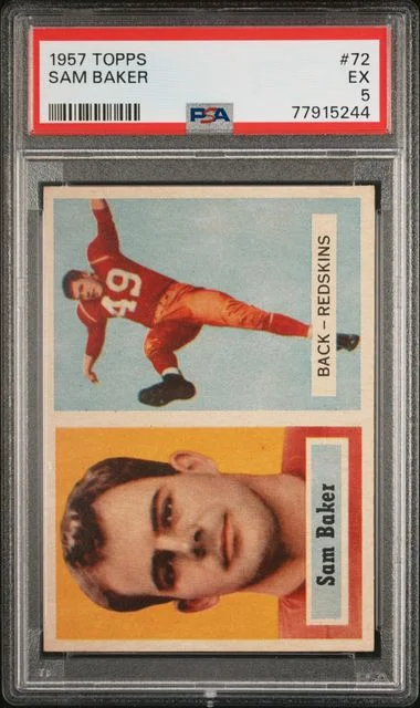 1957 Topps Sam Baker #72 card image