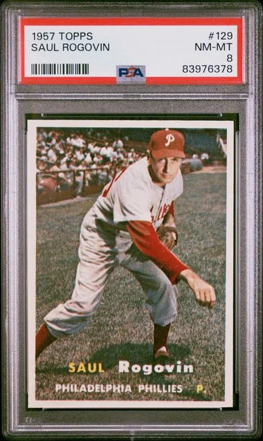 1957 Topps Saul Rogovin #129 card image