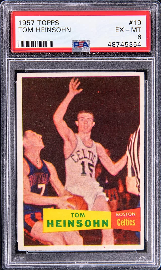 1957 Topps Tom Heinsohn #19 card image