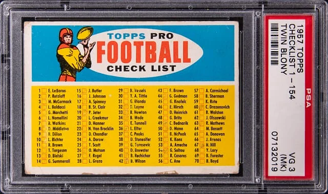 1957 Topps Twin Blony Checklist 1-154 #no-number card image