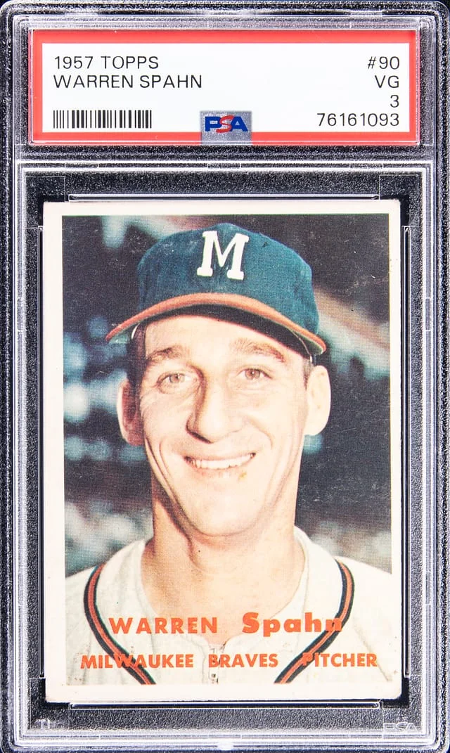 1957 Topps Warren Spahn #90 card image