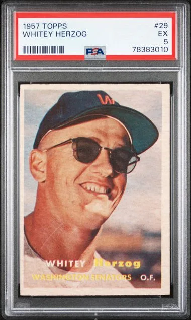 1957 Topps Whitey Herzog #29 card image
