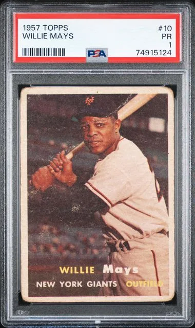 1957 Topps Willie Mays #10 card image