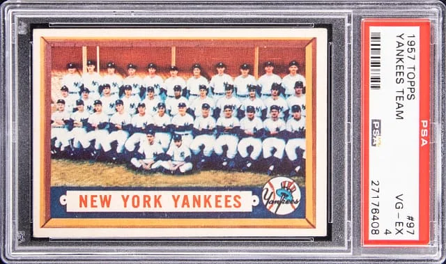1957 Topps Yankees Team #97 card image