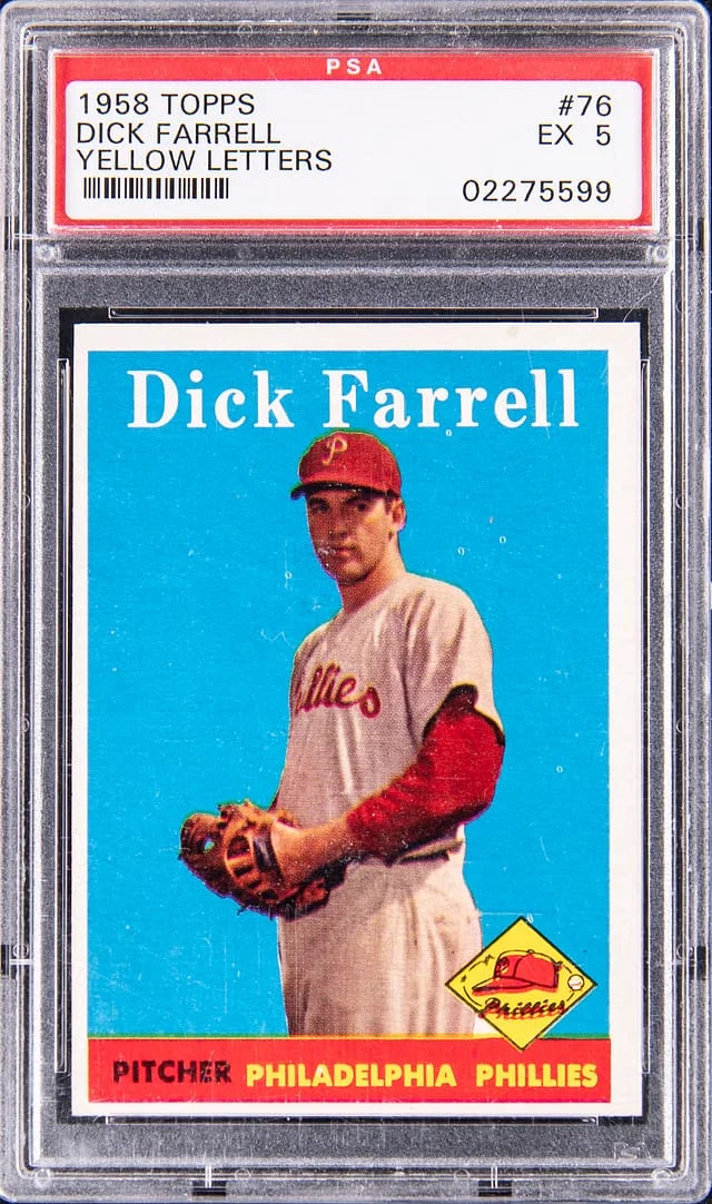 1958-59 Topps Dick Farrell Yellow Letters #76 card image