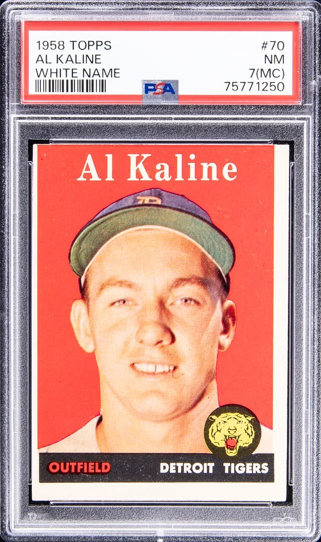 1958 Topps Al Kaline, White Name #70 card image