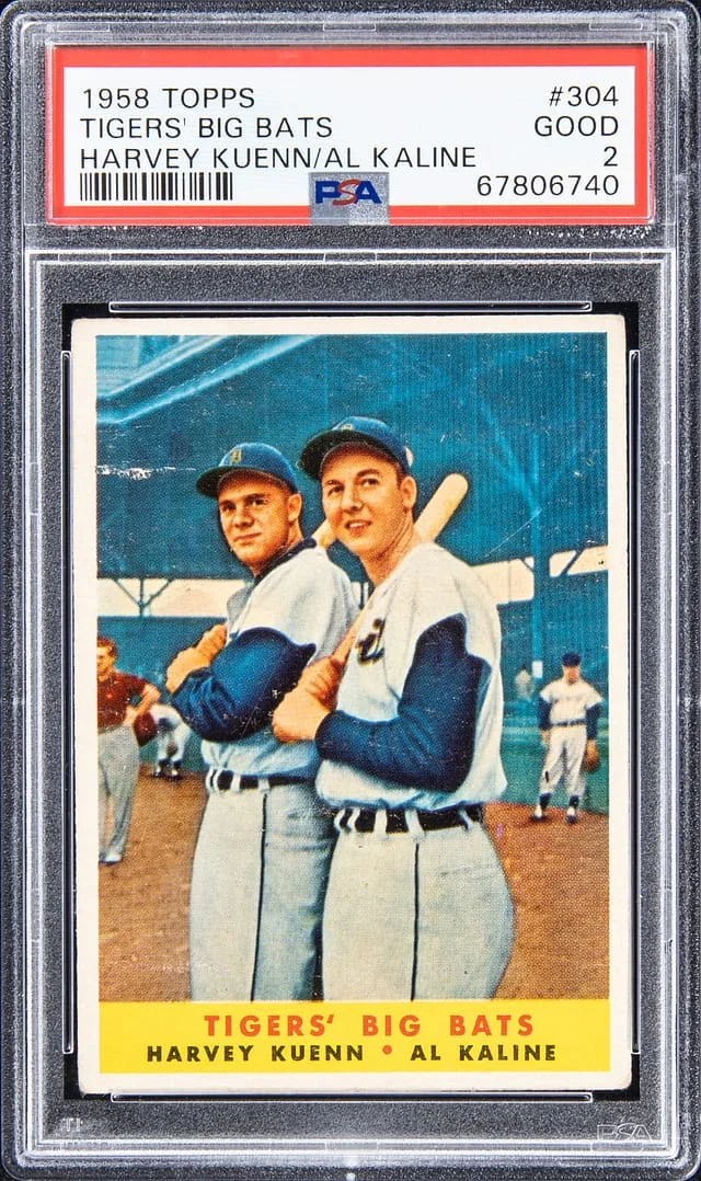 1958 Topps Al Kaline/Harvey Kuenn Tigers Big Bats #304 card image