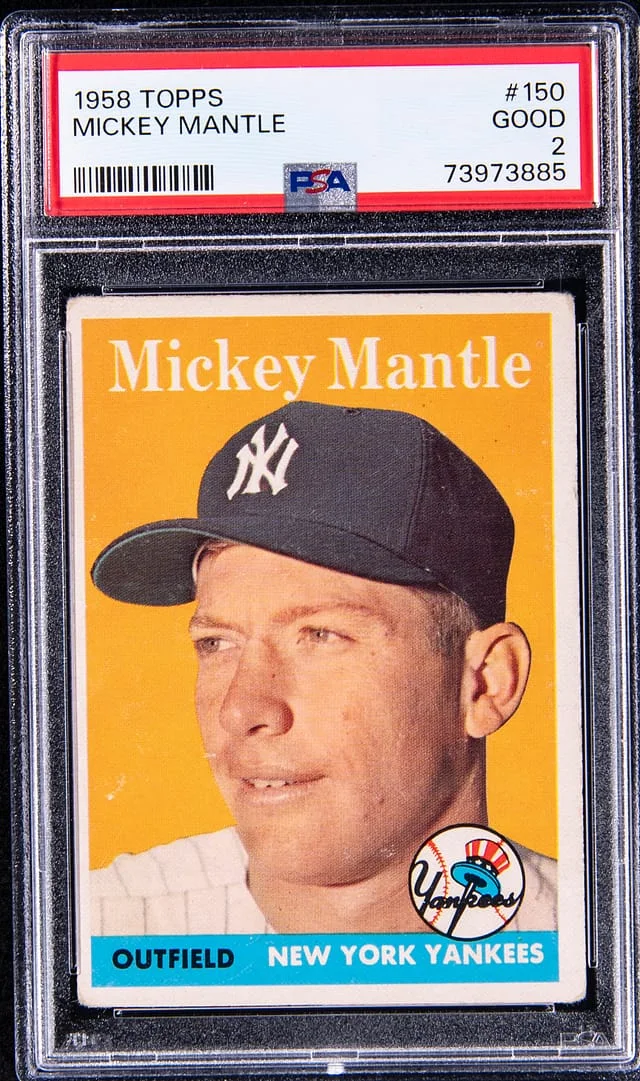 1958 Topps Baseball Mickey Mantle #150 card image