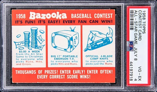 1958 Topps Contest All-Star Game, July #8 card image
