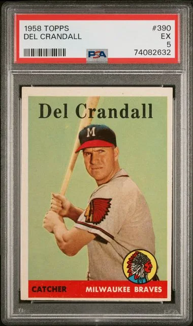 1958 Topps Del Crandall #390 card image