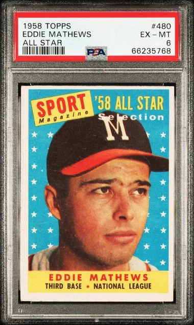 1958 Topps Eddie Mathews All Star #480 card image