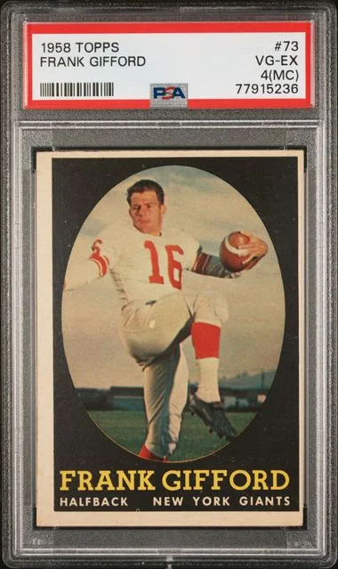 1958 Topps Frank Gifford #73 card image