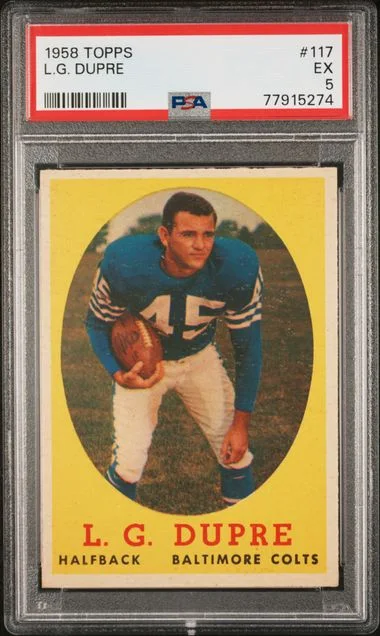 1958 Topps L.G. Dupre #117 card image