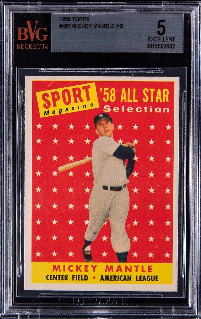 1958 Topps Mickey Mantle AS #487 card image