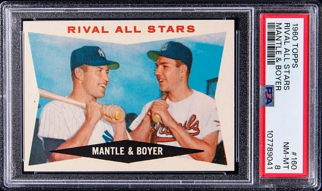 1958 Topps Mickey Mantle/Ken Boyer Rival All Stars #160 card image