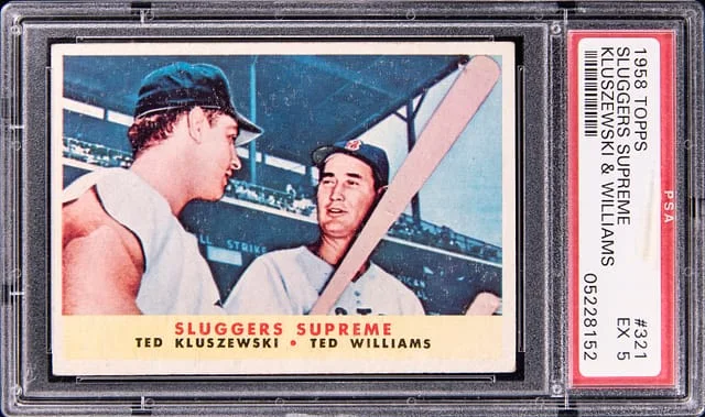 1958 Topps Ted Kluszewski/Ted Williams Sluggers Supreme #321 card image
