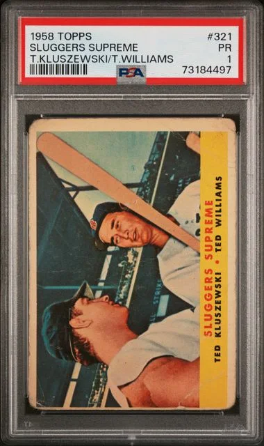 1958 Topps T.Kluszewski/T.Williams Sluggers Supreme #321 card image