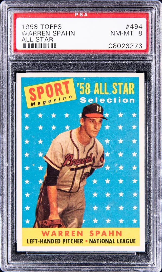 1958 Topps Warren Spahn All Star #494 card image