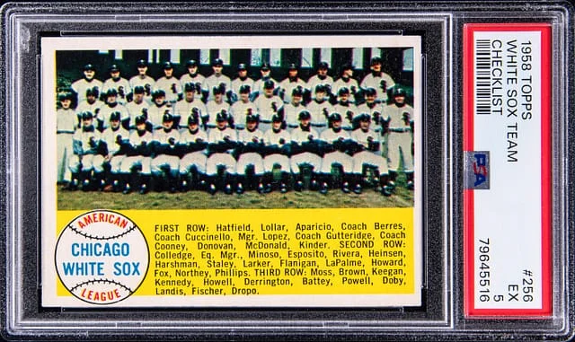 1958 Topps White Sox Checklist #256 card image