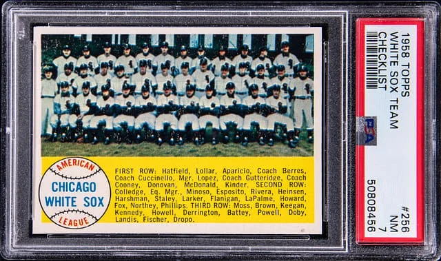 1958 Topps White Sox Team Checklist #256 card image
