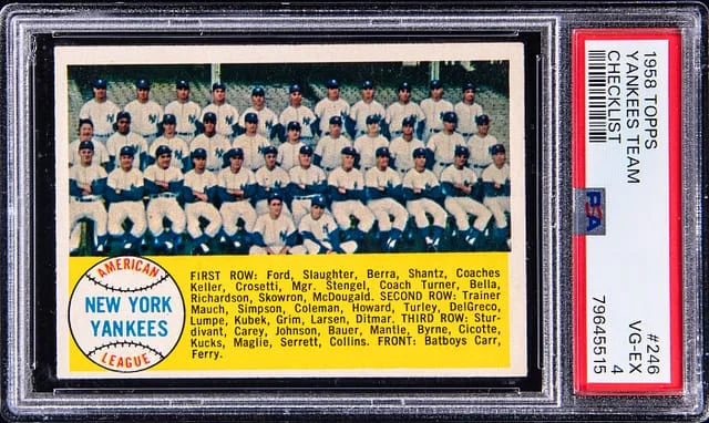 1958 Topps Yankees Checklist #246 card image