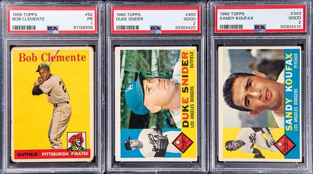 1959-60 Topps Roberto Clemente, Sandy Koufax, Duke Snider #no-number card image