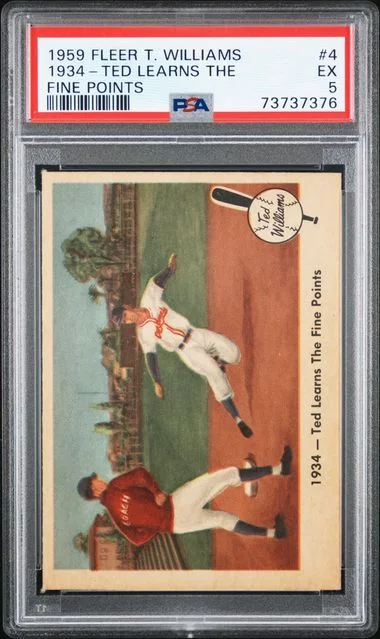 1959 Fleer 1934-Ted Learns The Fine Points Ted Williams #4 card image
