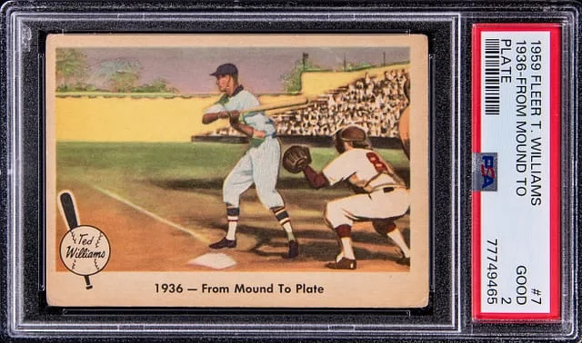 1959 Fleer 1936 From Mound To Plate Ted Williams Plate #7 card image
