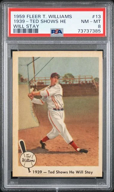 1959 Fleer 1939-Ted Shows He Will Stay Ted Williams #13 card image