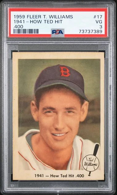 1959 Fleer 1941 How Ted Hit .400 Ted Williams #17 card image