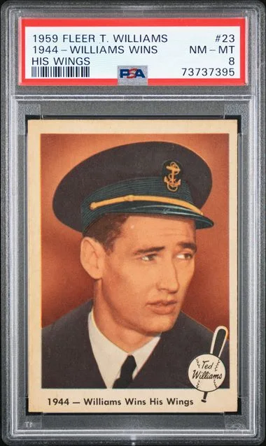 1959 Fleer 1944 - WIlliams Wins His Wings Ted Williams #23 card image