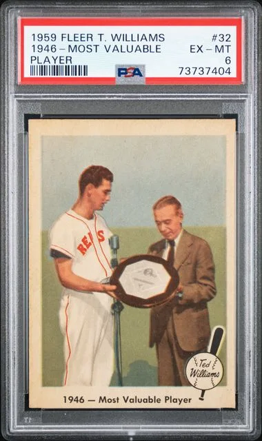 1959 Fleer 1946 Most Valuable Player Ted Williams #32 card image