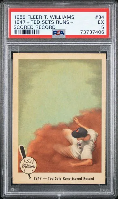 1959 Fleer 1947 - Ted Sets Runs Scored Record Ted Williams #34 card image
