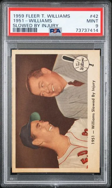 1959 Fleer 1951 - Williams Slowed By Injury Ted Williams #42 card image