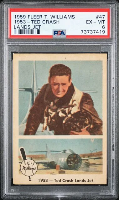 1959 Fleer 1953 Ted Crash Lands Jet Ted Williams #47 card image