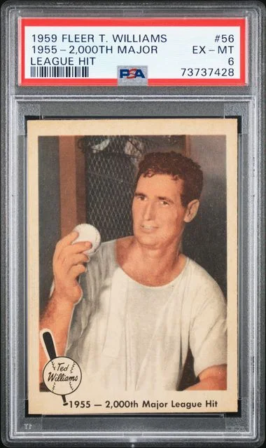 1959 Fleer 1955 2,000th Major League Hit Ted Williams #56 card image