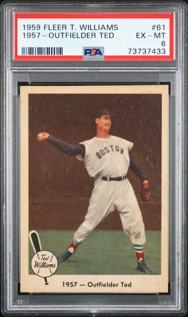 1959 Fleer 1957 Outfielder Ted Ted Williams #61 card image