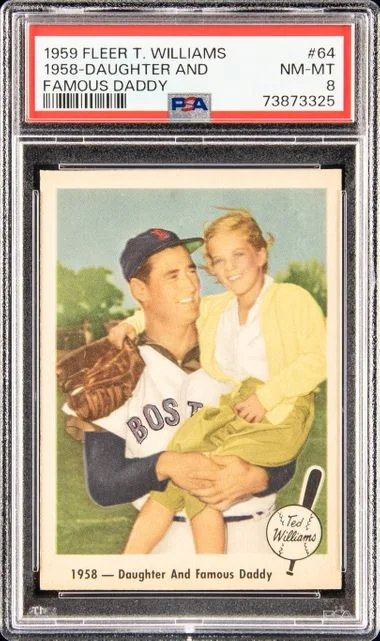 1959 Fleer 1958 Ted Williams Famous Daughter and Daddy #64 card image