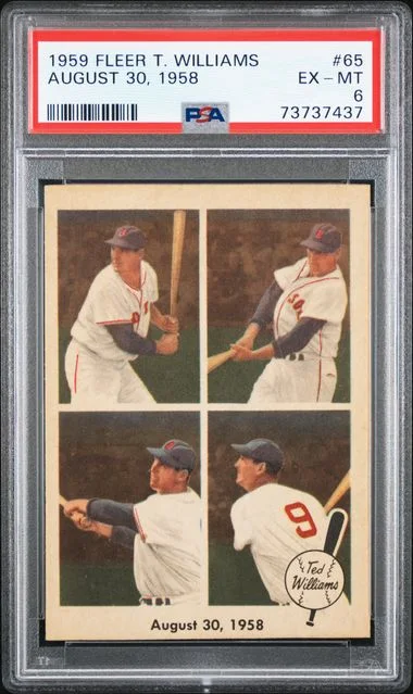 1959 Fleer August 30, 1958 Ted Williams #65 card image