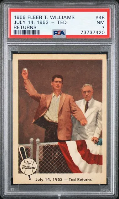 1959 Fleer July 14, 1953 Ted Returns Ted Williams #48 card image