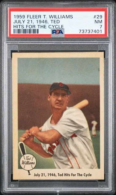 1959 Fleer July 21, 1946, Ted Ted Williams Hits For The Cycle #29 card image