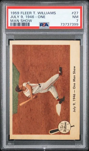 1959 Fleer July 9, 1946 - One Man Show Ted Williams #27 card image