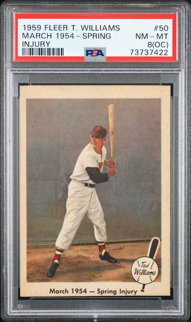 1959 Fleer March 1954 Spring Injury Ted Williams #50 card image