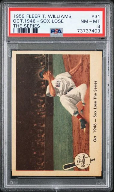 1959 Fleer Oct. 1946 Sox Lose The Series Ted Williams #31 card image