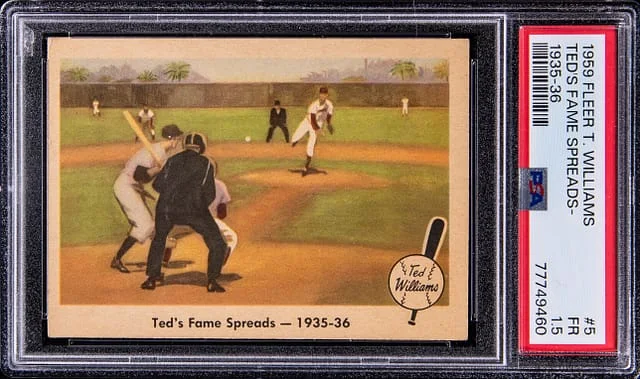 1959 Fleer Ted's Fame Spreads 1935-36 Ted Williams #5 card image
