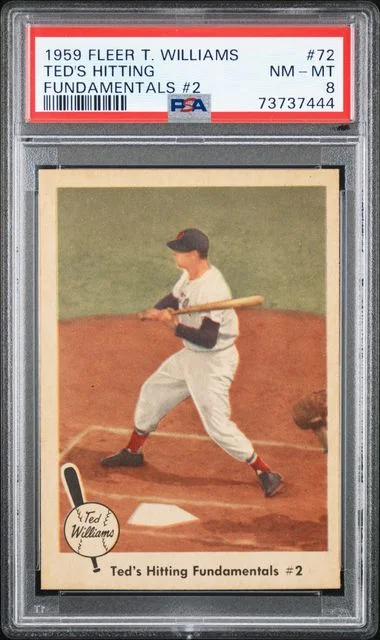 1959 Fleer Ted's Hitting Fundamentals #2 Ted Williams #72 card image
